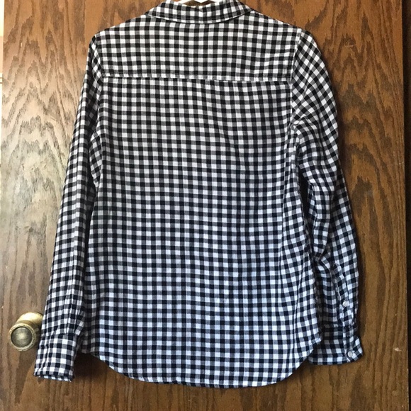 Merona gingham black and white collared shirt - Picture 3 of 4